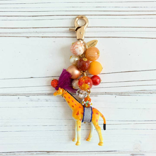 Bag Charm - Beaded Giraffe