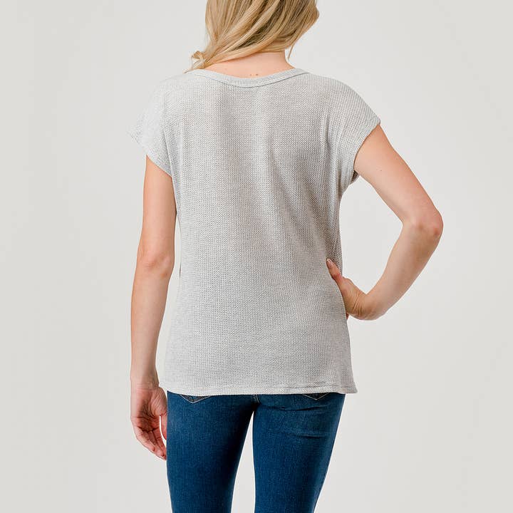 Side Knot Top - Heather Grey