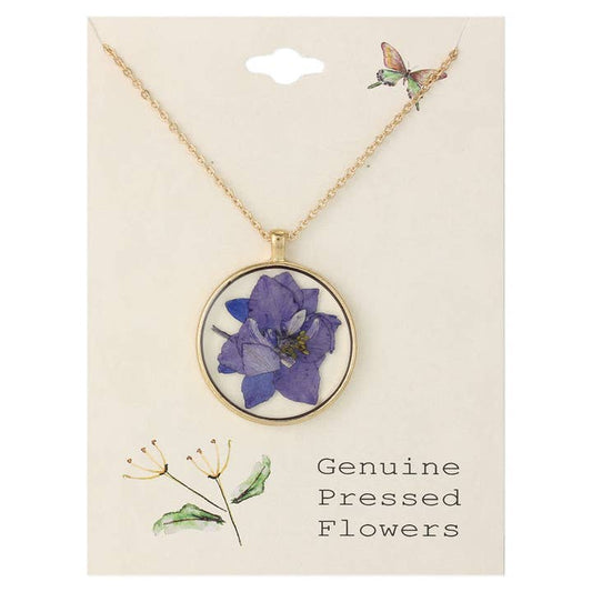 Dried Floral Necklace - Delphinium