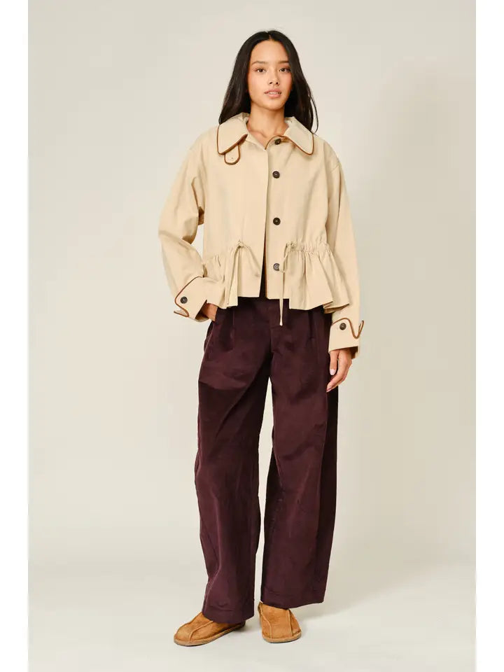 Lovely Half Trench Coat - Taupe