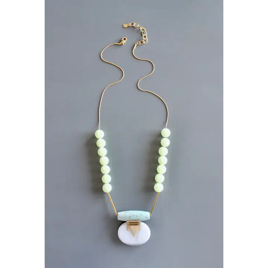 Turquoise and Glass Pendant Necklace