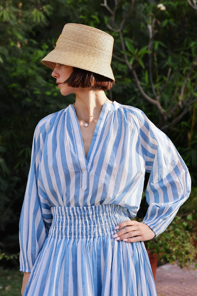 Porto Popover - Blue Stripe