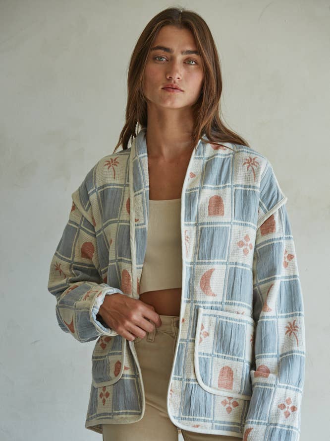 New Moon Jacket -  Ivory Blue Multi