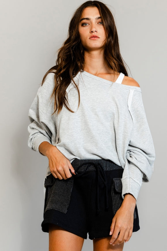 French Terry Top - Heather Grey