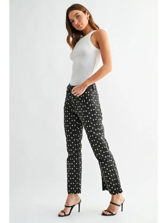 The Cropped Demi Flare - Polka Dot