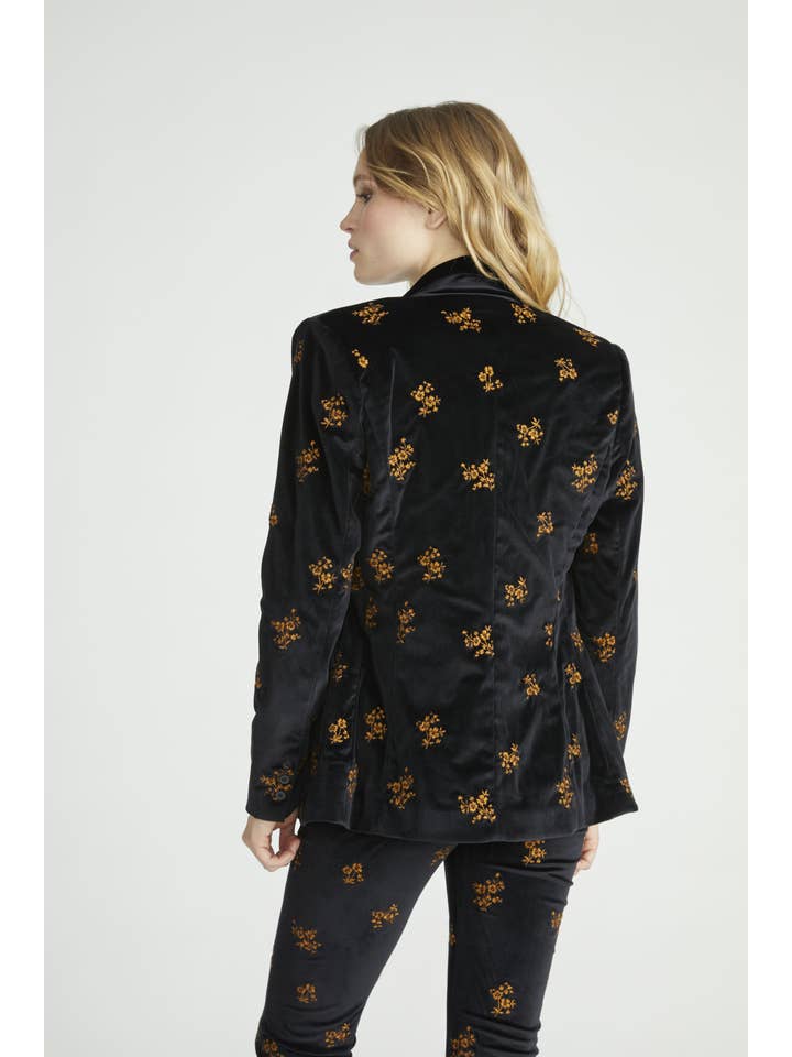 Velvet Blazer - Black Copper Clover