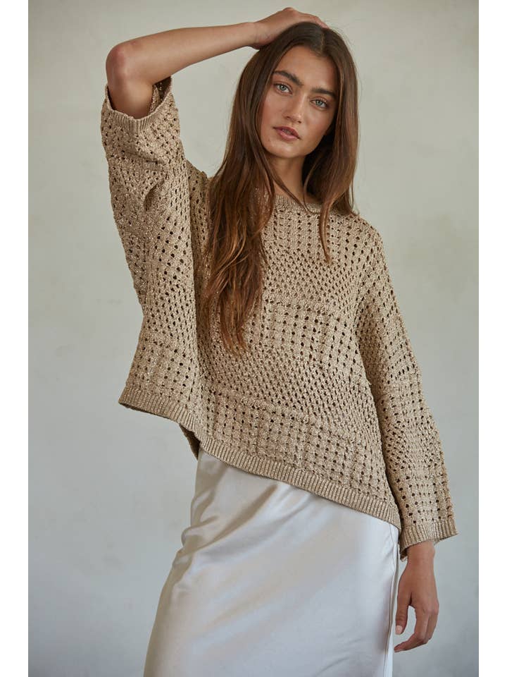 Maye Crochet Top - Rose Gold