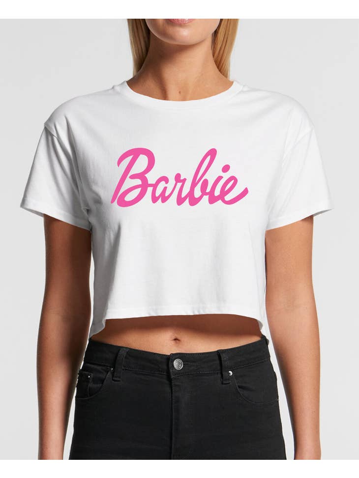 Cropped Barbie Tee - White