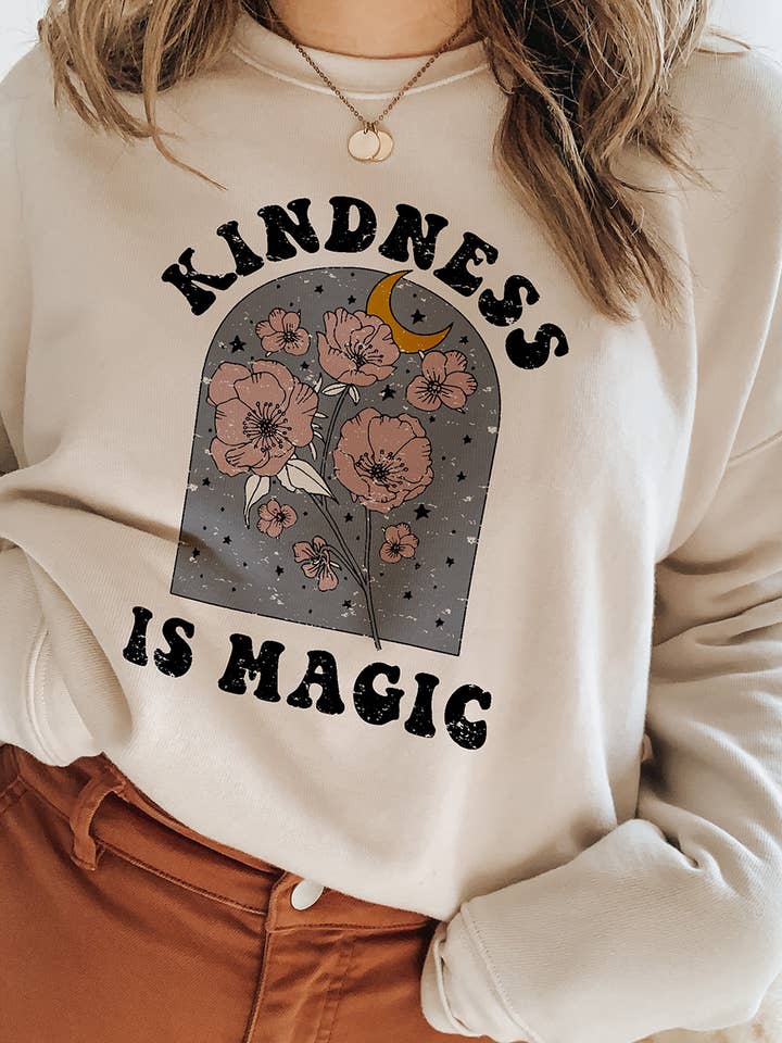 Kindness Is Magic Sweatshirt - Heather Dust
