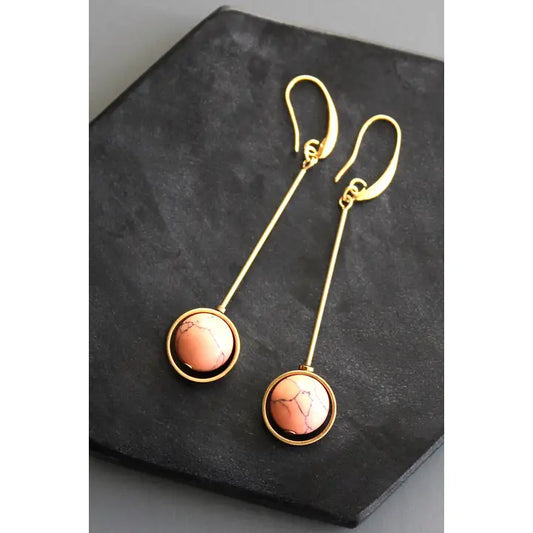 Coral Geometric Earrings