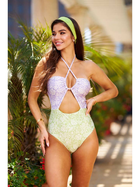 Cut Out One Piece - Green Floral