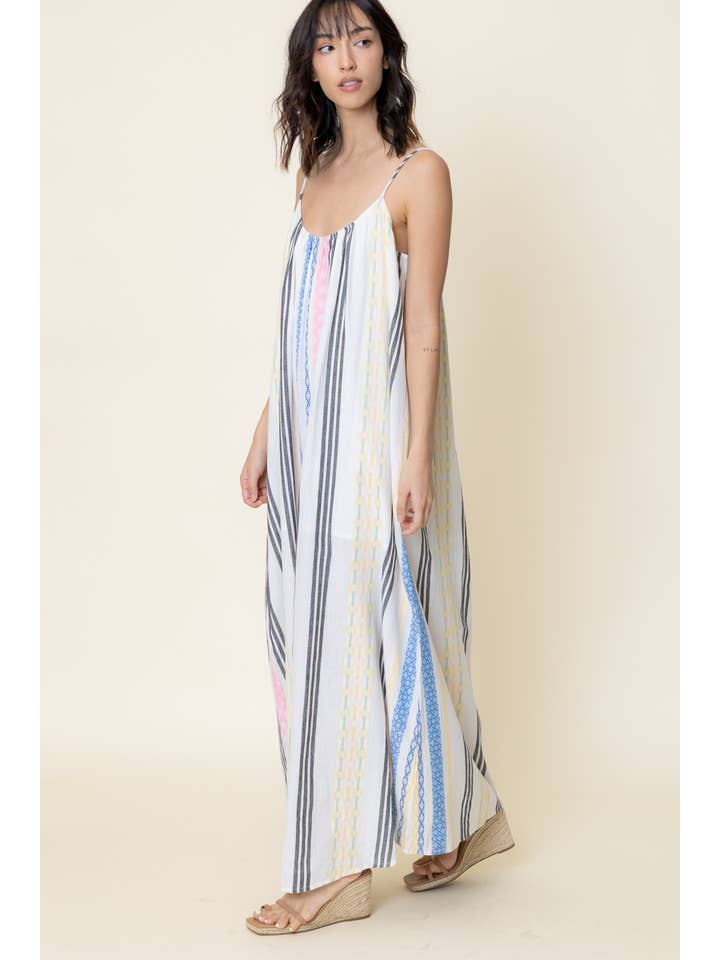 Cami Maxi Dress - Ivory Multi Stripe