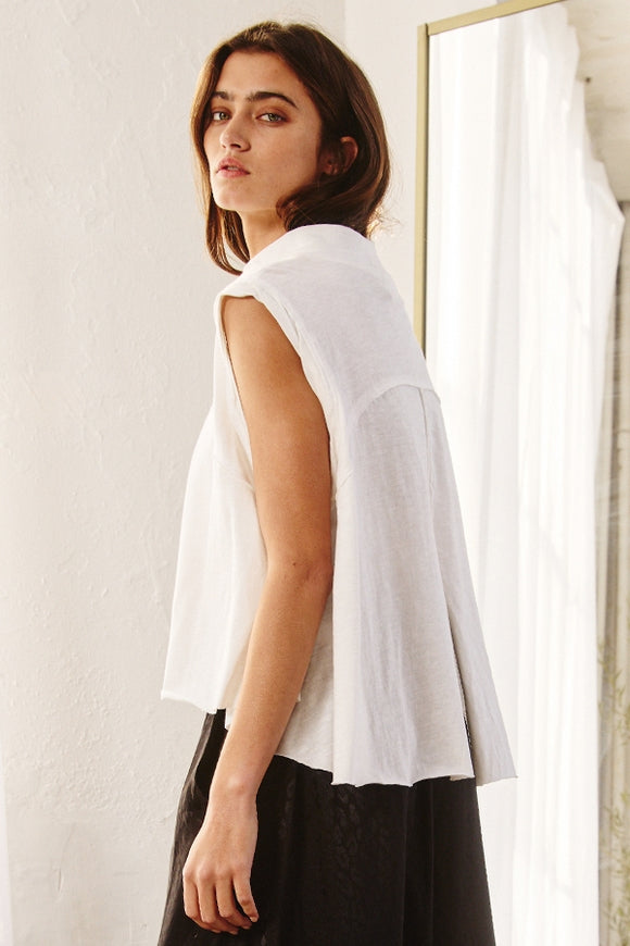 Mock Neck Sleeveless Top - Ivory