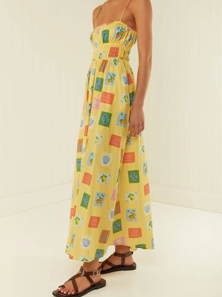 Nathaniel Midi Dress - Yellow