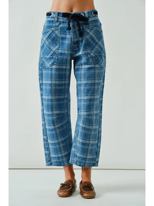 Barrel Pant - Plaid