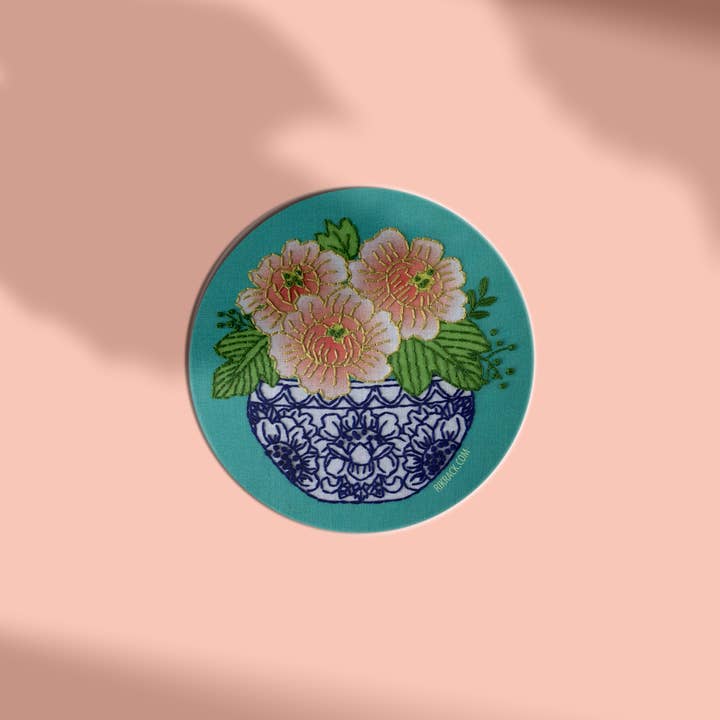 Peony Vinyl Sticker