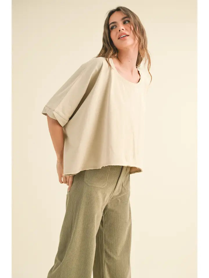 Bye and Wash Oversized Top - Beige
