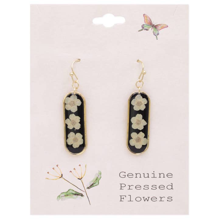 Dried Floral Earrings - Bouquet Bar White