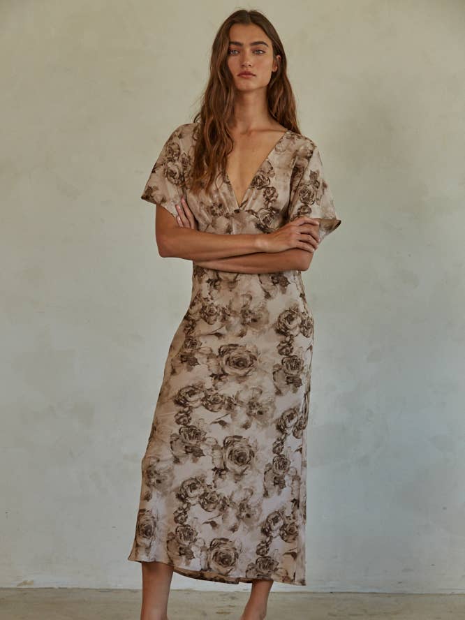 Full Bloom Dress - Light Mocha