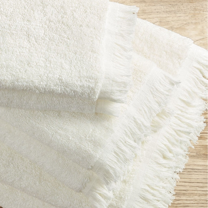 Terry Cotton Fringed 6-Piece Towel Set - Ivory
