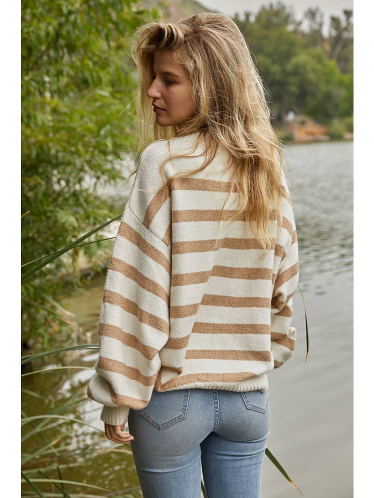 Davis Striped Sweater - Ivory