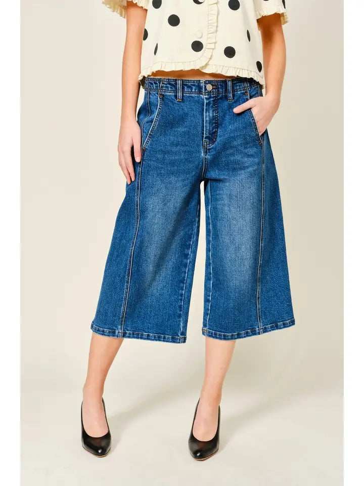 Side Line Bermuda Barrel Shorts - Denim