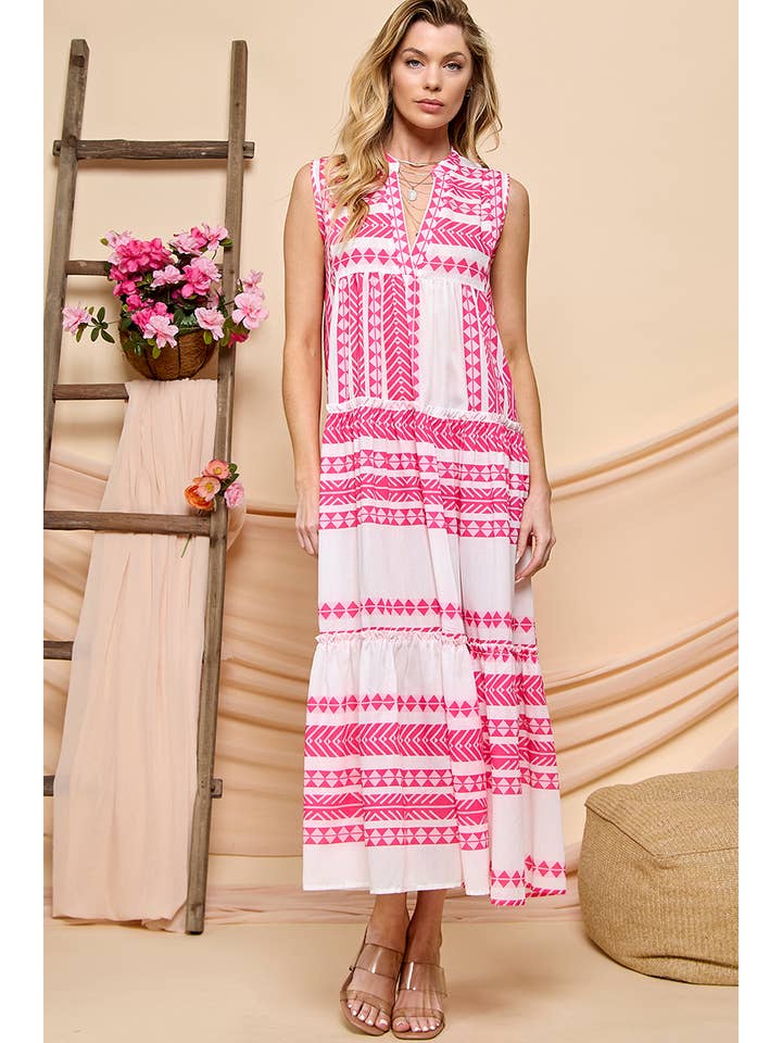 Sleeveless Maxi Dress - Pink