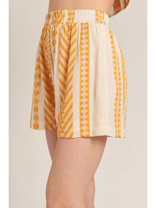 Embroidered Shorts - Cream Yellow