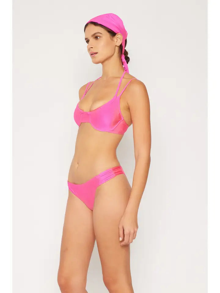 Underwired String Detail Bikini - Shine Pink