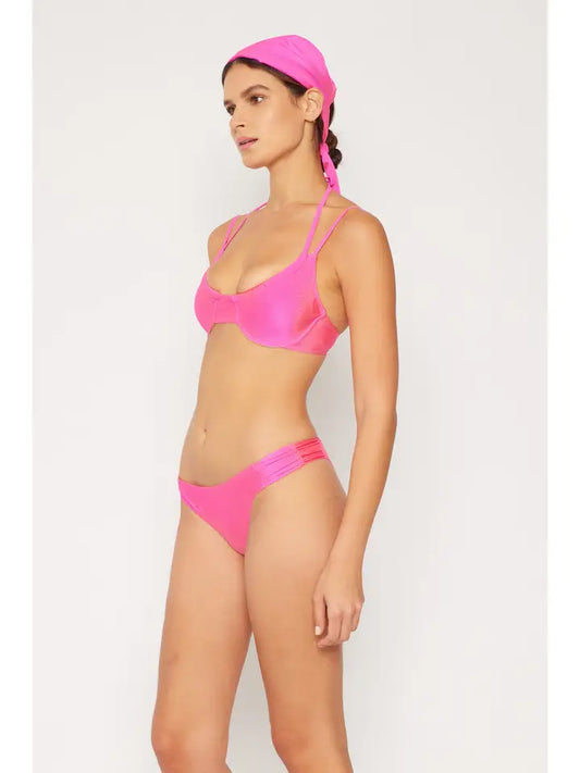 Underwired String Detail Bikini - Shine Pink