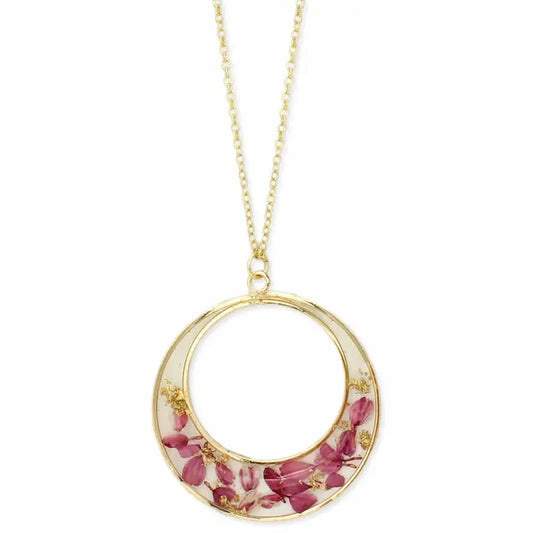 Dried Floral Necklace - Cottage Floral Circle
