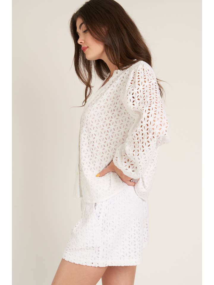 Eyelet Blouse - White