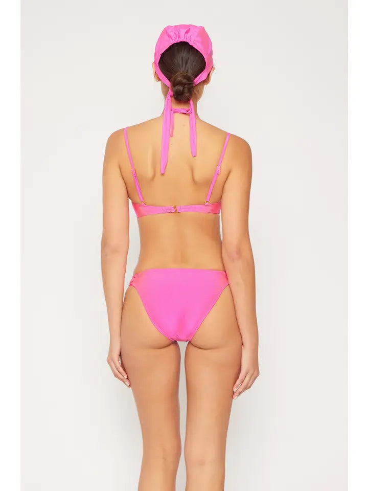 Underwired String Detail Bikini - Shine Pink