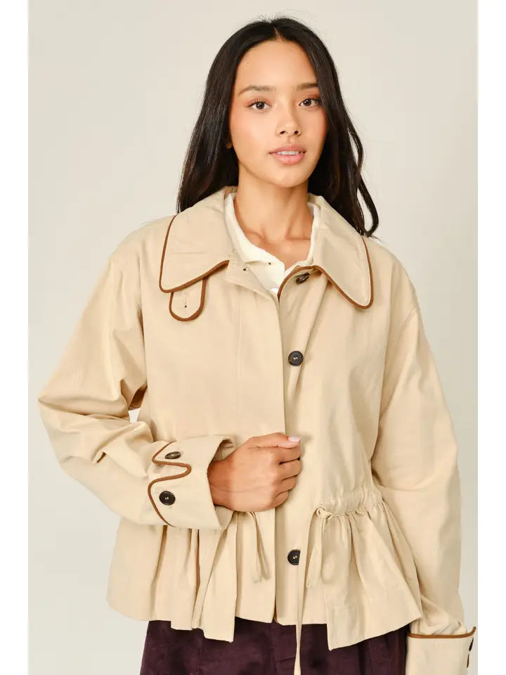 Lovely Half Trench Coat - Taupe