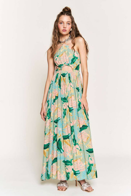 Maxi Dress - Sage & Green Floral