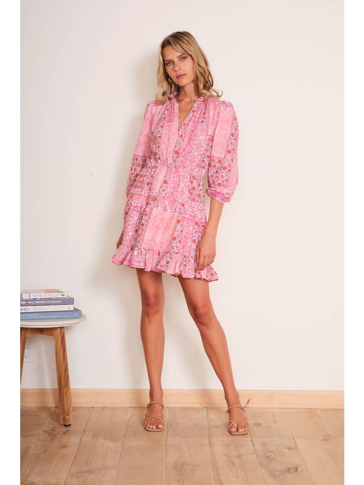 Wes Dress - Pink Patchwork