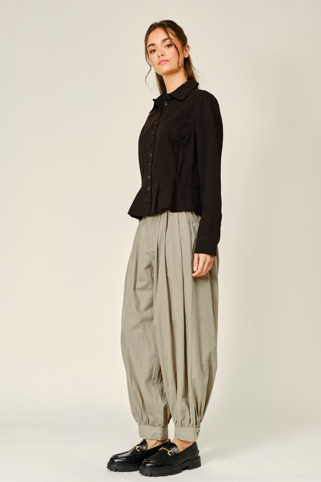 Barrel Balloon Pants - Olive