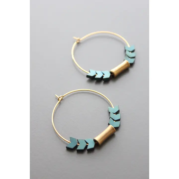 Hematite Arrow Hoop Earrings