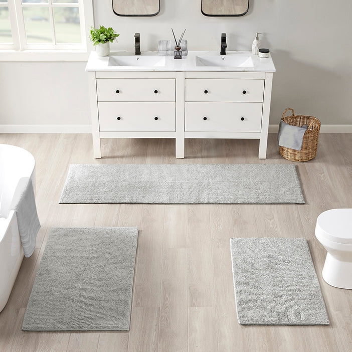 Luxury Feather Touch Reversible Bath Rug - Grey