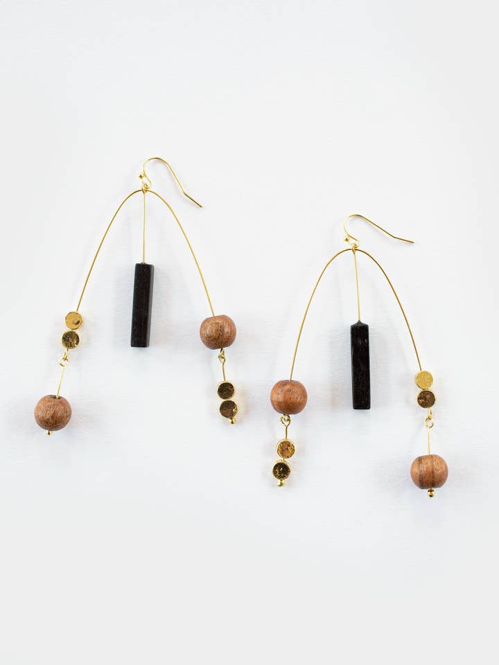 Kelsey Earrings - Wood