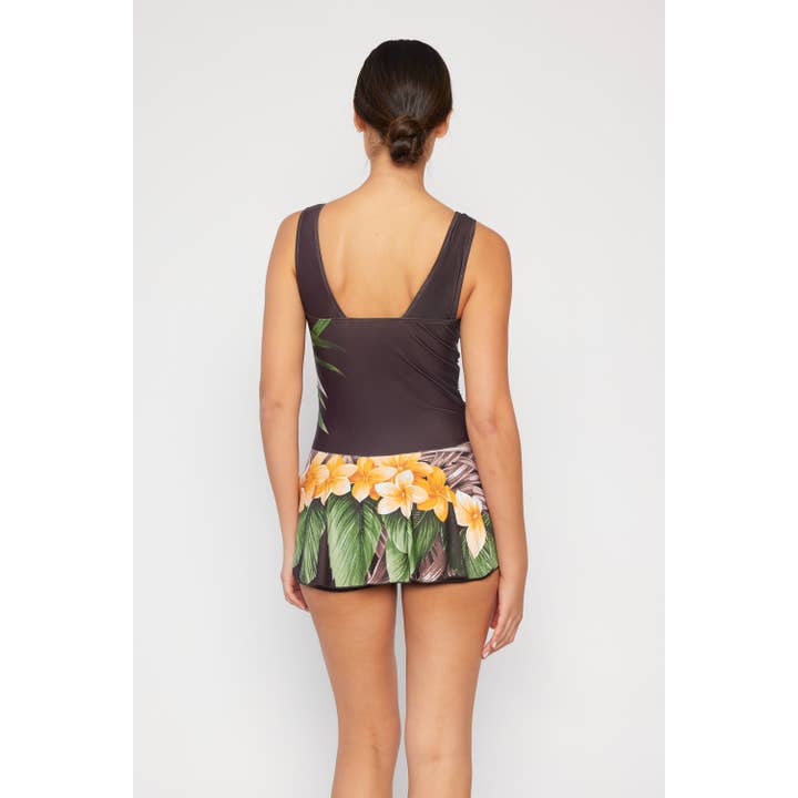 Skirted Maillot Swimsuit - Aloha Brown