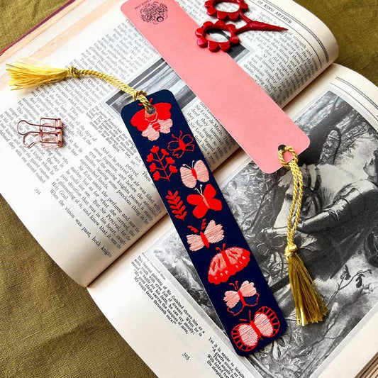 Embroidered Bookmark - Butterflies