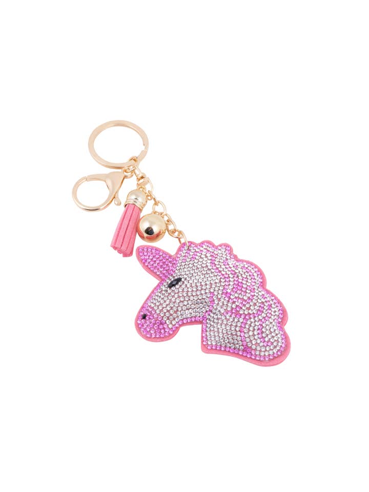 Crystal Bag Charm - Pink Unicorn