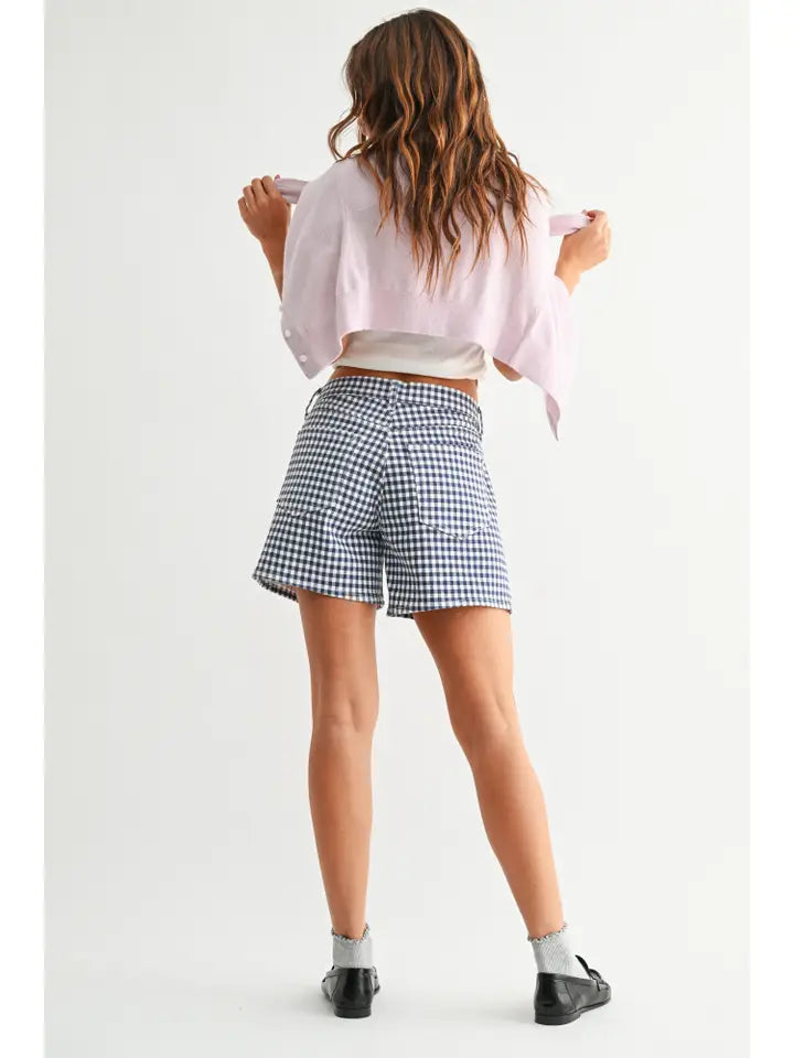 Lightweight Short - Navy Gingham