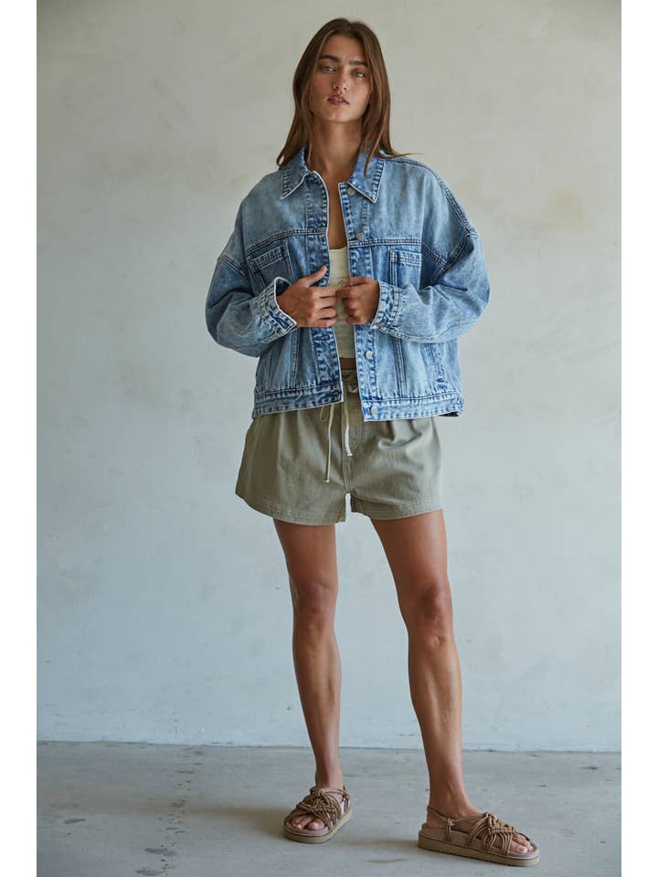 Oversized Denim Jacket - Washed Denim