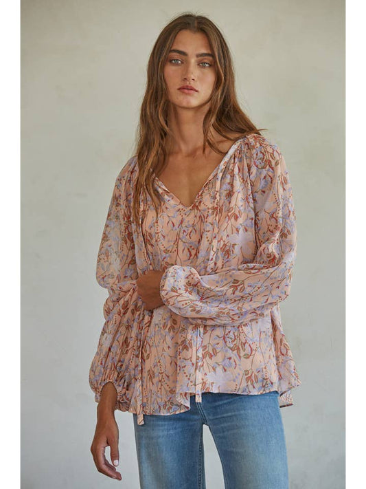 Entwined in Floral Top - Blush Multi