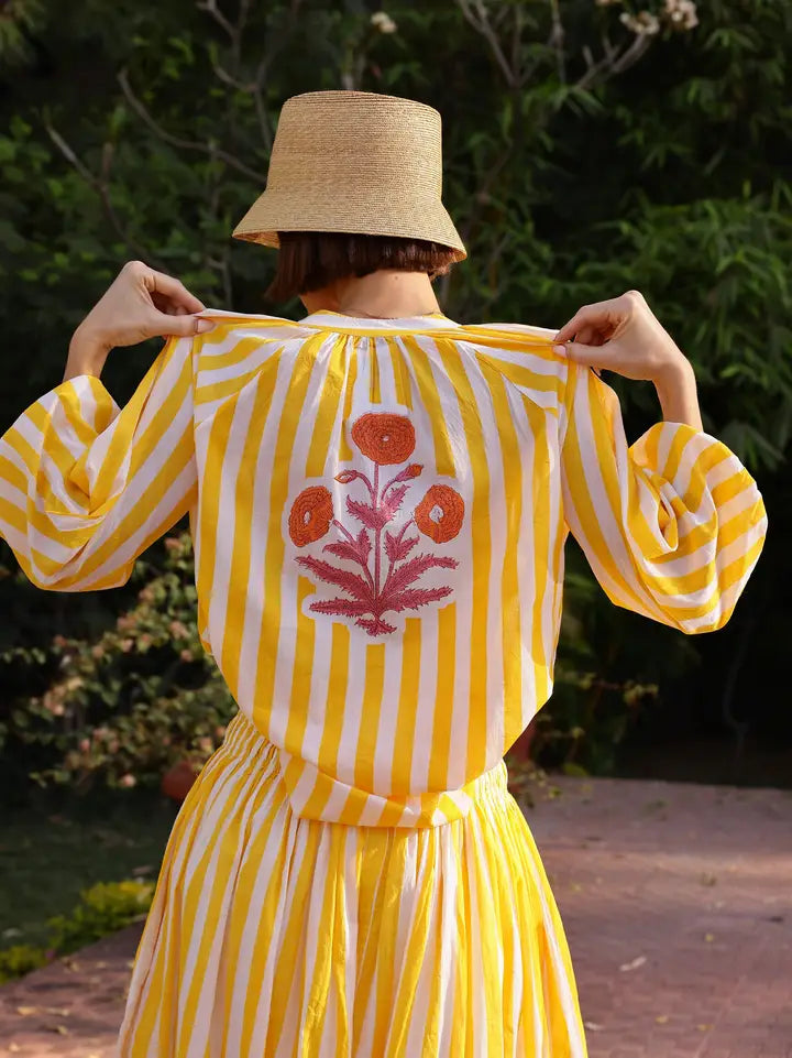 Porto Popover - Yellow Stripe