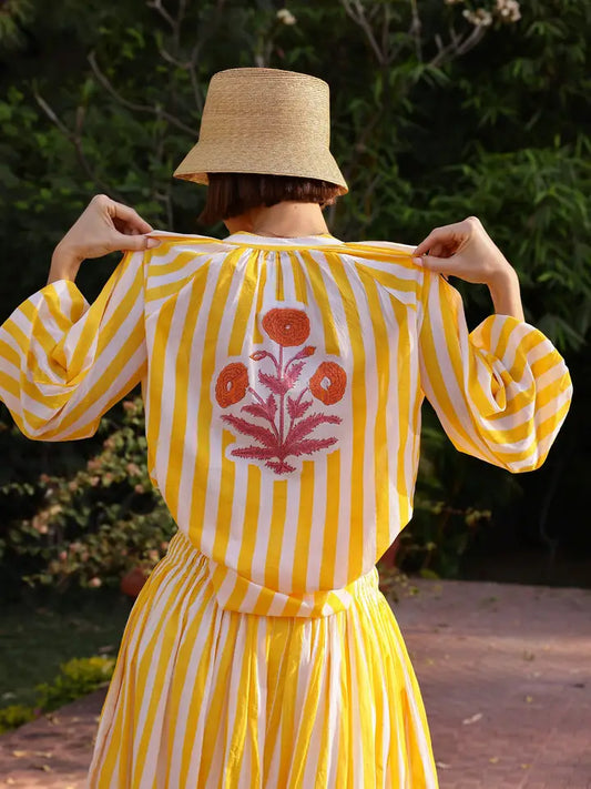 Porto Popover - Yellow Stripe