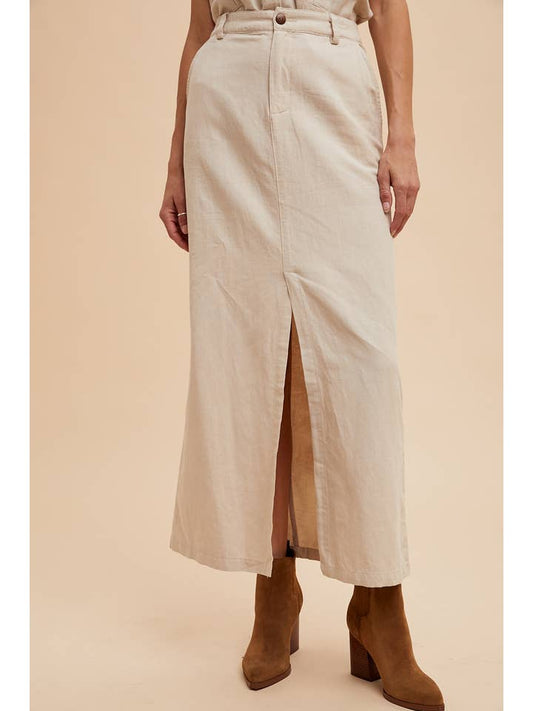 Split Seam Maxi Skirt - Linen