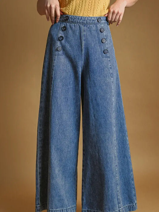 Sailor Wide Leg Pants - Denim